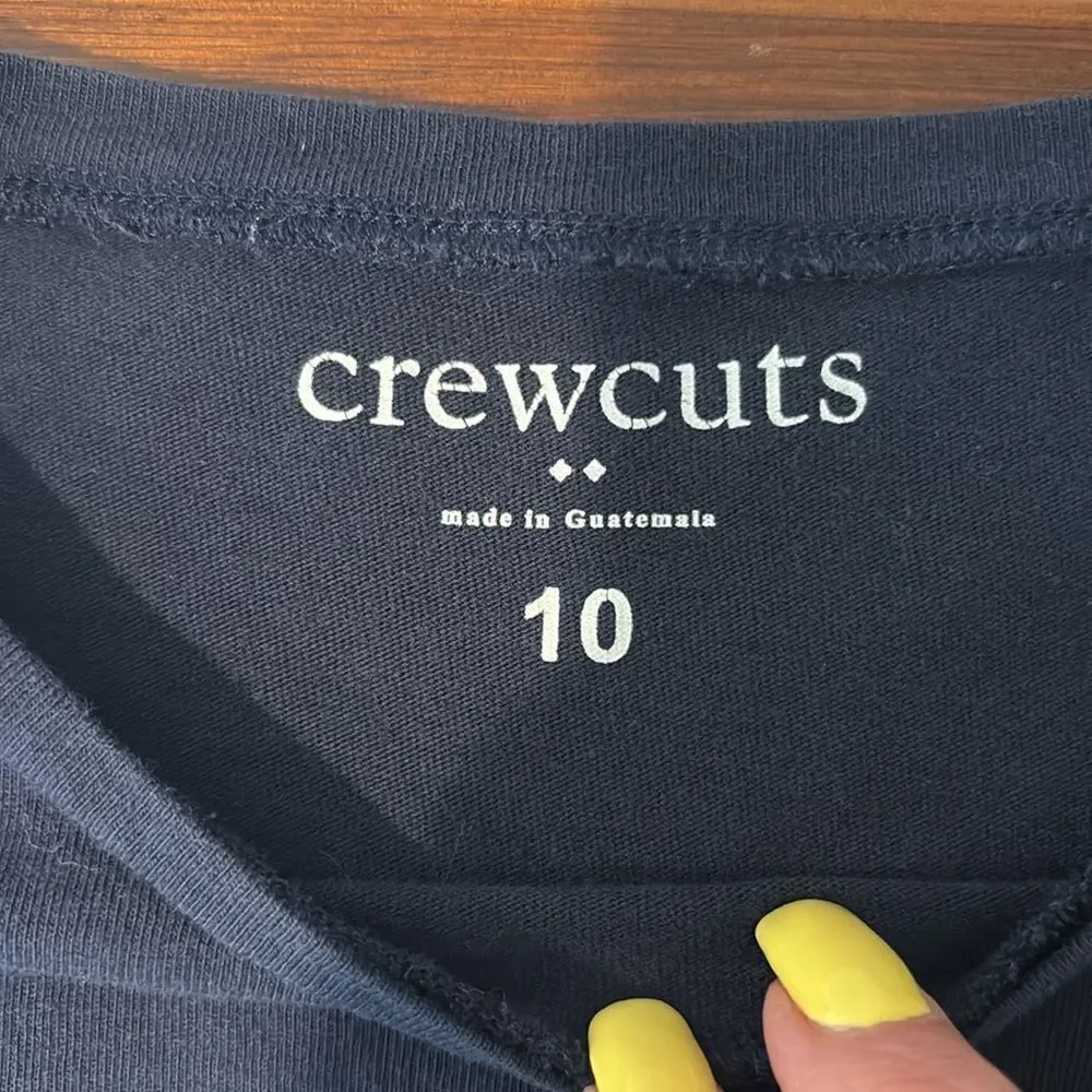 J Crew Crewcuts Girls Long Sleeve Navy Tee Shirt Size 10 - Picture 4 of 7